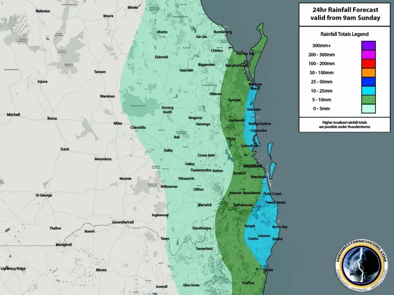 24hr, 7 Day & 30 Day Rain Maps